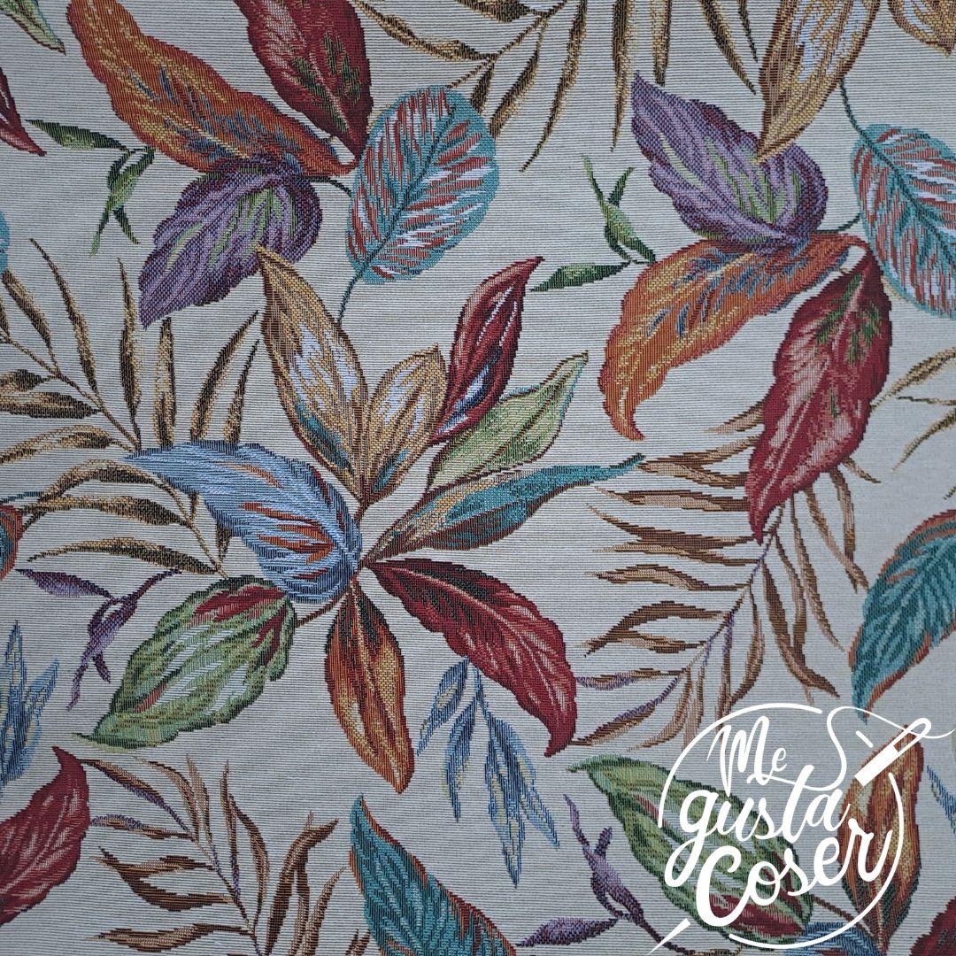 Tejido Jacquard Gobelino Geometric Hojas – Ancho 280 cm
