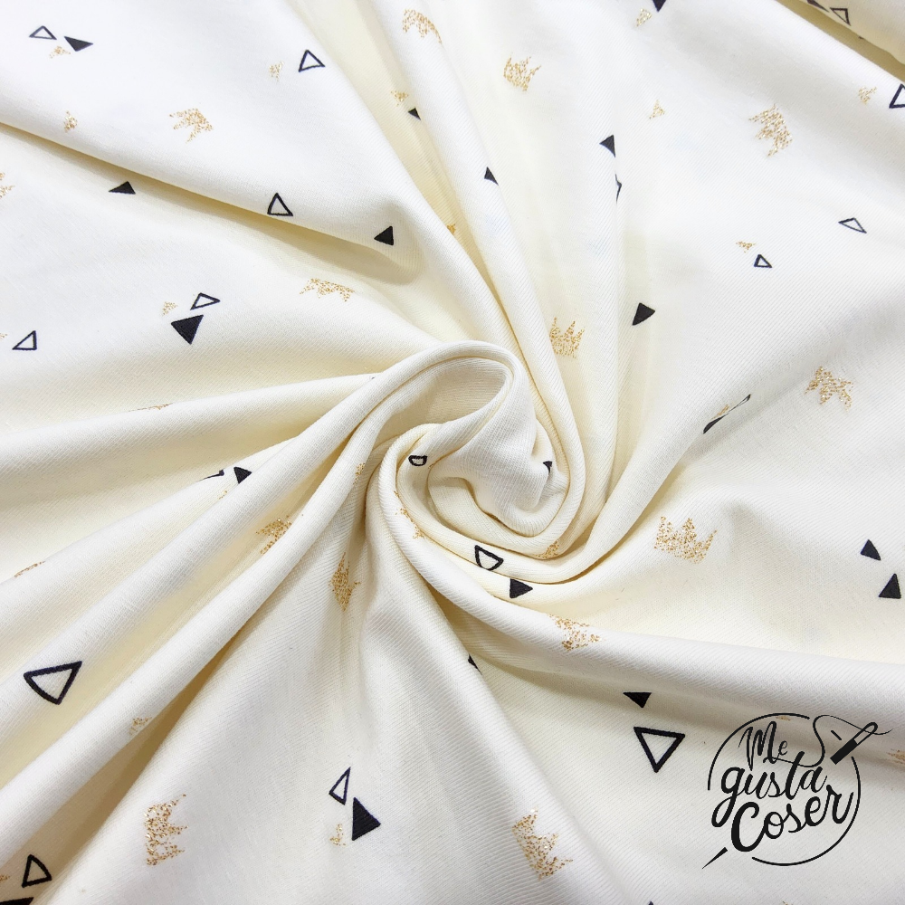 Tela Jersey Katia Penguins Gold Crowns