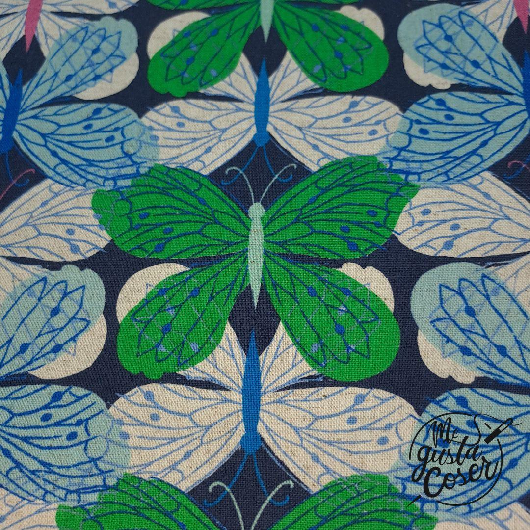 Tela Canva patchwork Cotton and Steel Beauty Shop mariposas