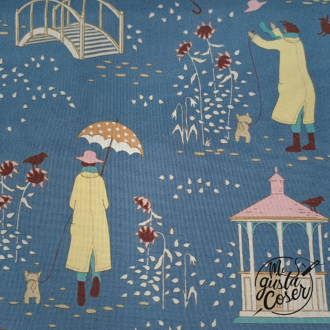 Tela Tilda Patch Windy Days Windy walk blue