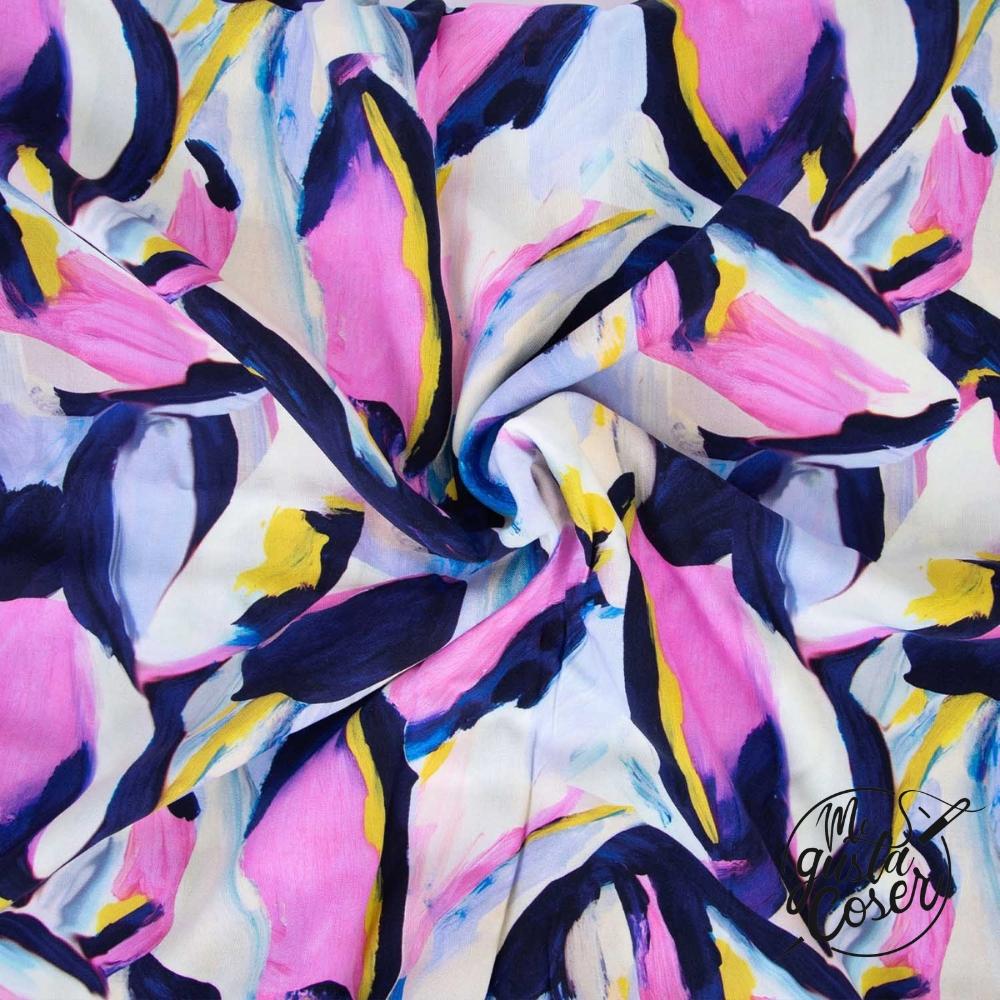 Tela de viscosa chalis Lilac Butterfly de Katia