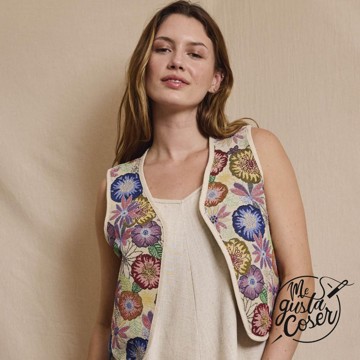 Tela jacquard floral étnica Flowers Jacquard de Katia
