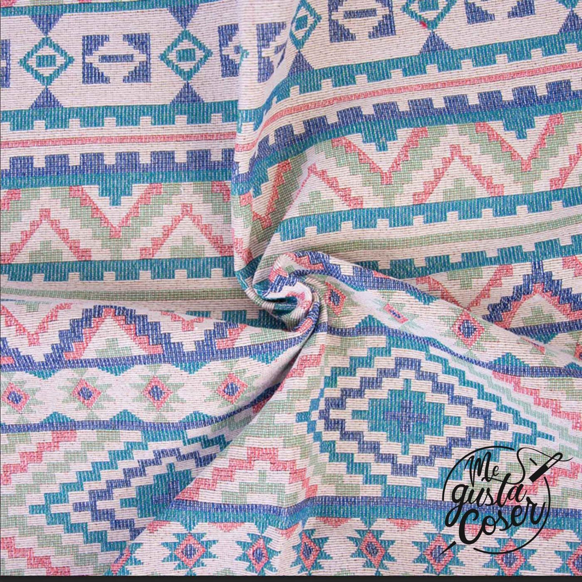 Tela jacquard étnica Aqua Jacquard de Katia