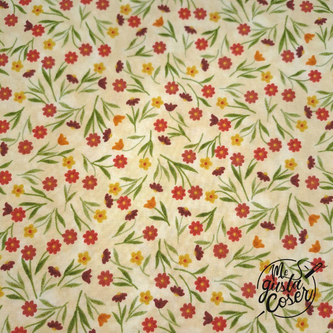 Tela patchwork Colorful Cats flores