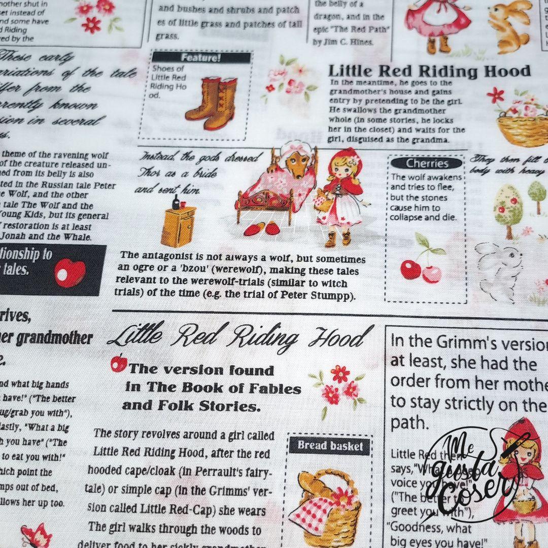 Tela patchwork Lecien Caperucita roja en las noticias