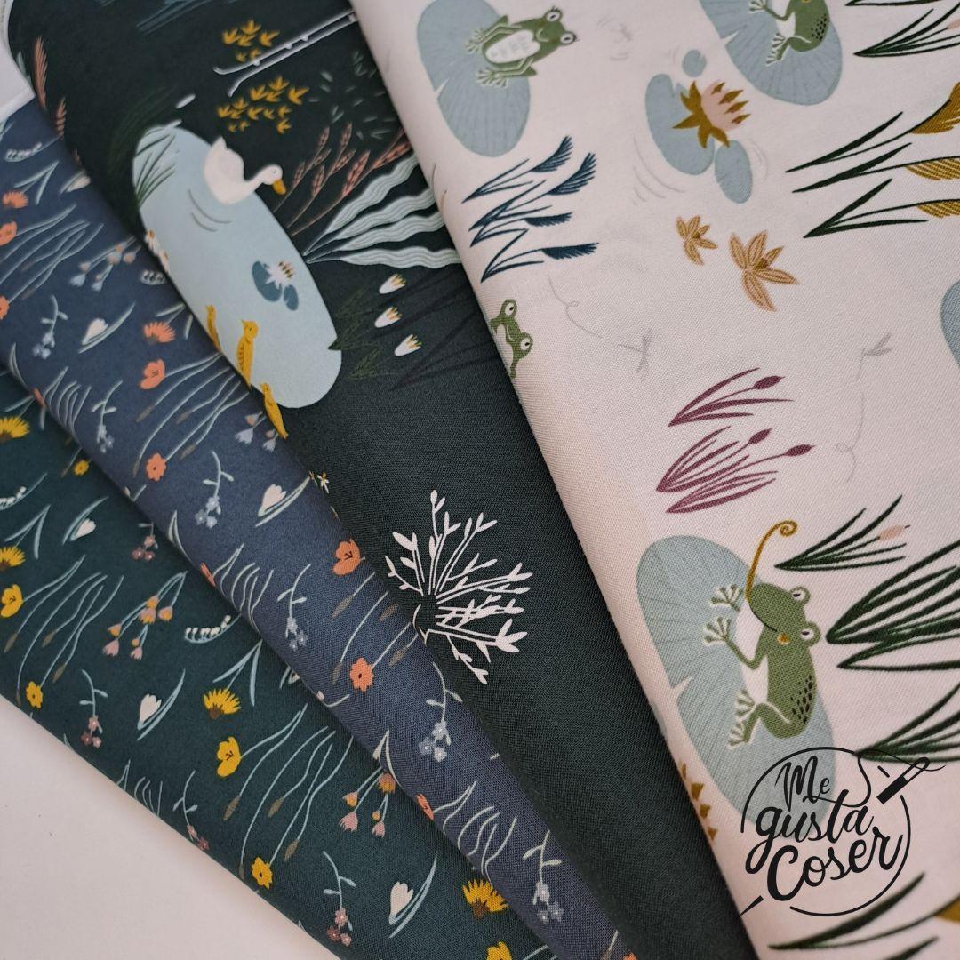 Tela patchwork RJR Pond life Mini Meadow flor verde