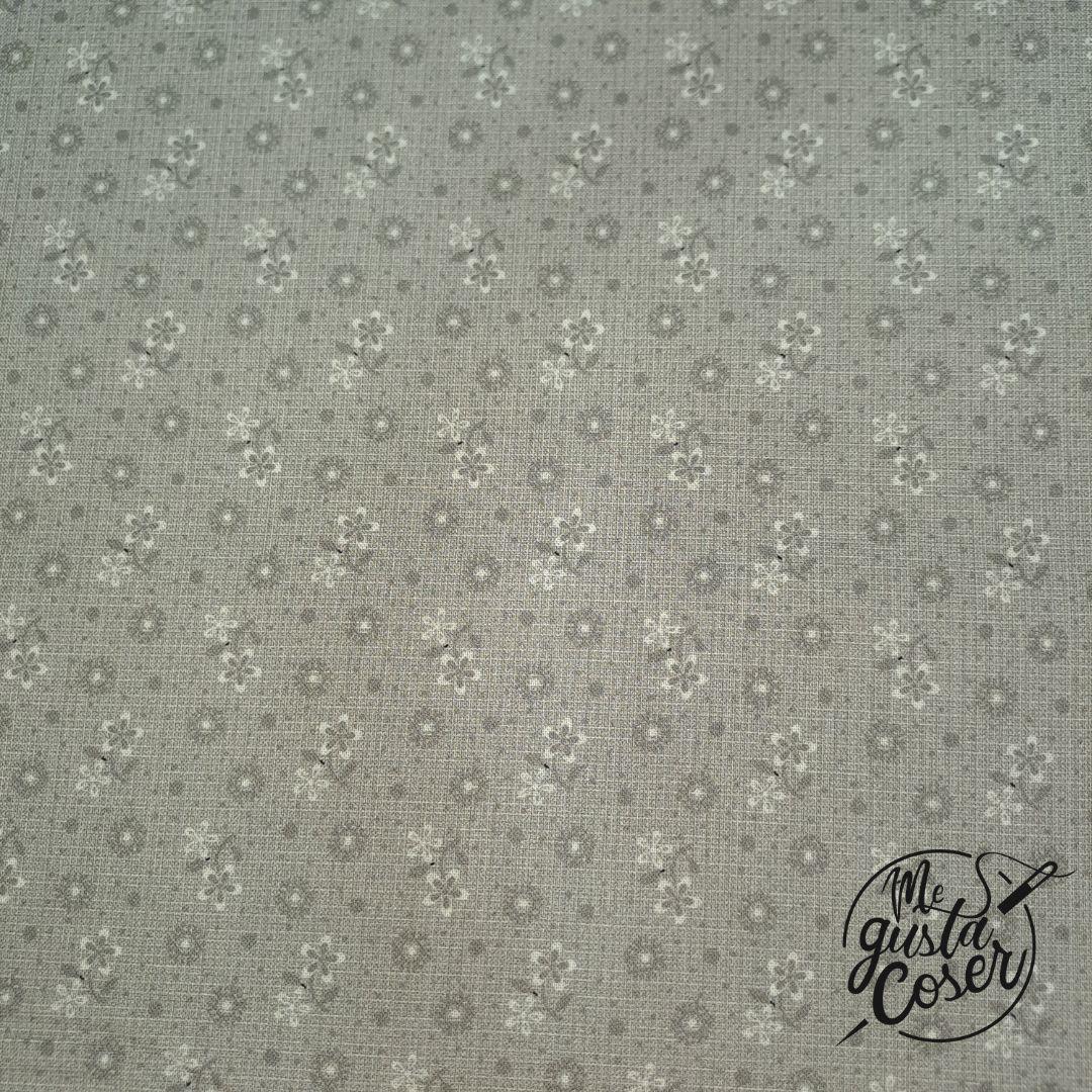 Tela patchwork Steelworks II Flores grises R541033D