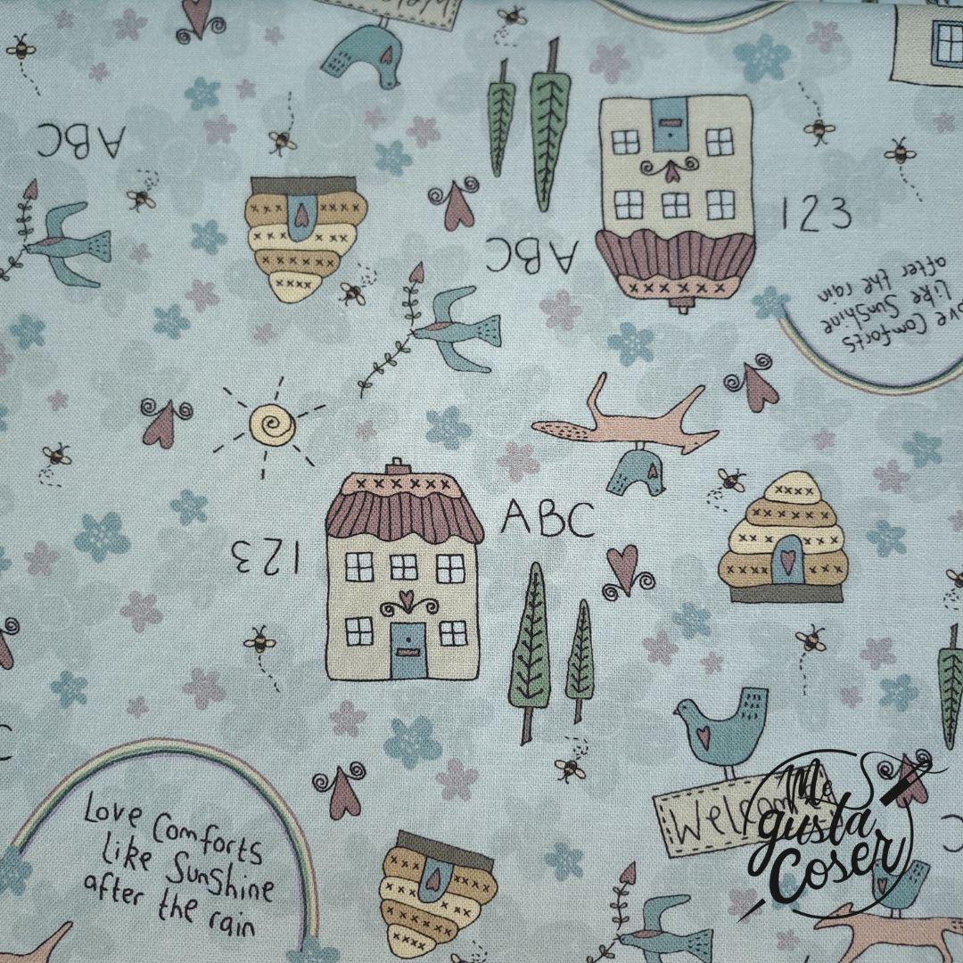 Tela patchwork Sunshine After the Rain Casas 80530 1