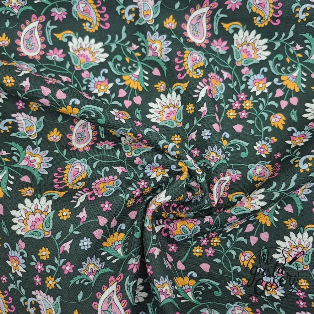 Tela popelin algodón estampado flores retro Kala 4