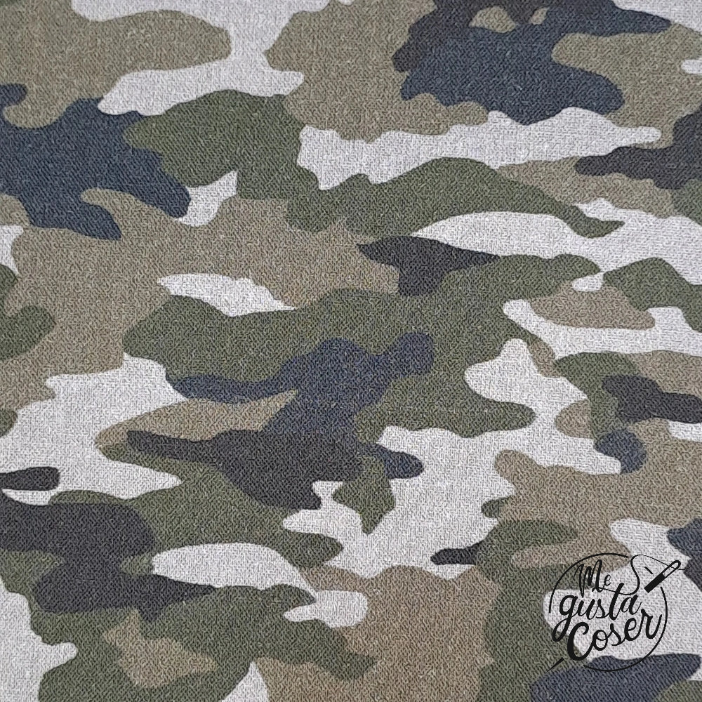 Tela popelín camuflaje