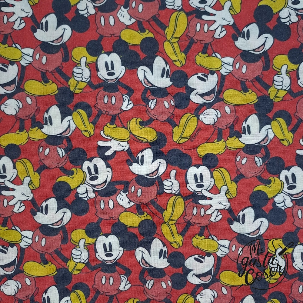 Tela popelín Mickey Mouse rojo