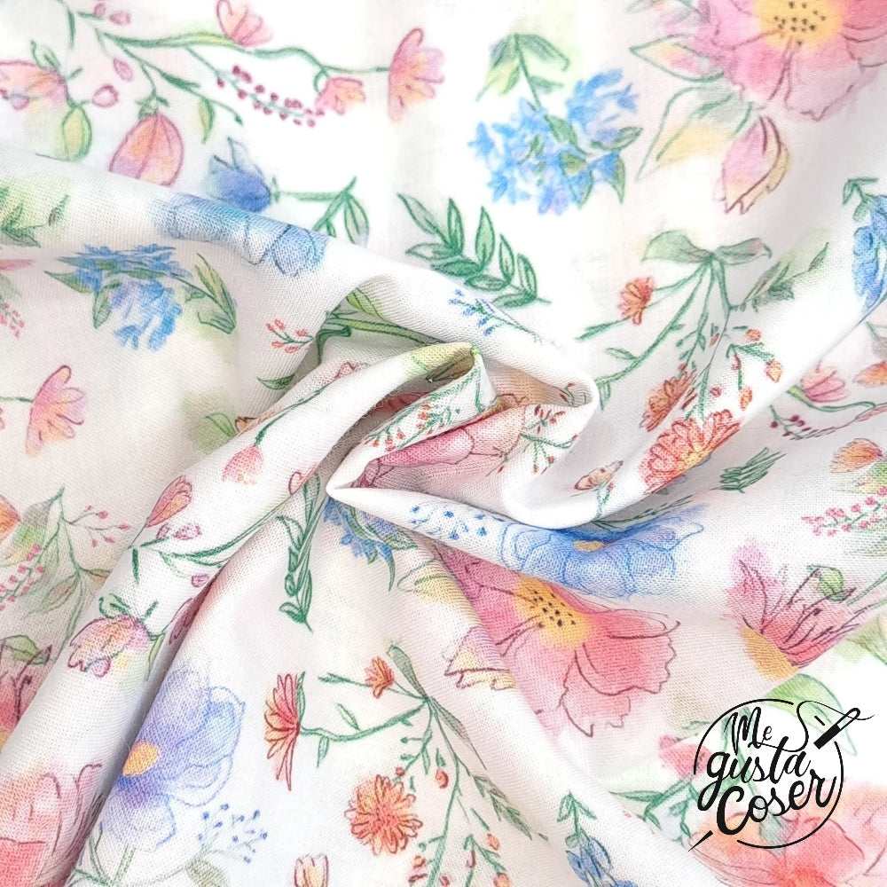 Tela Voile algodón Berta floral