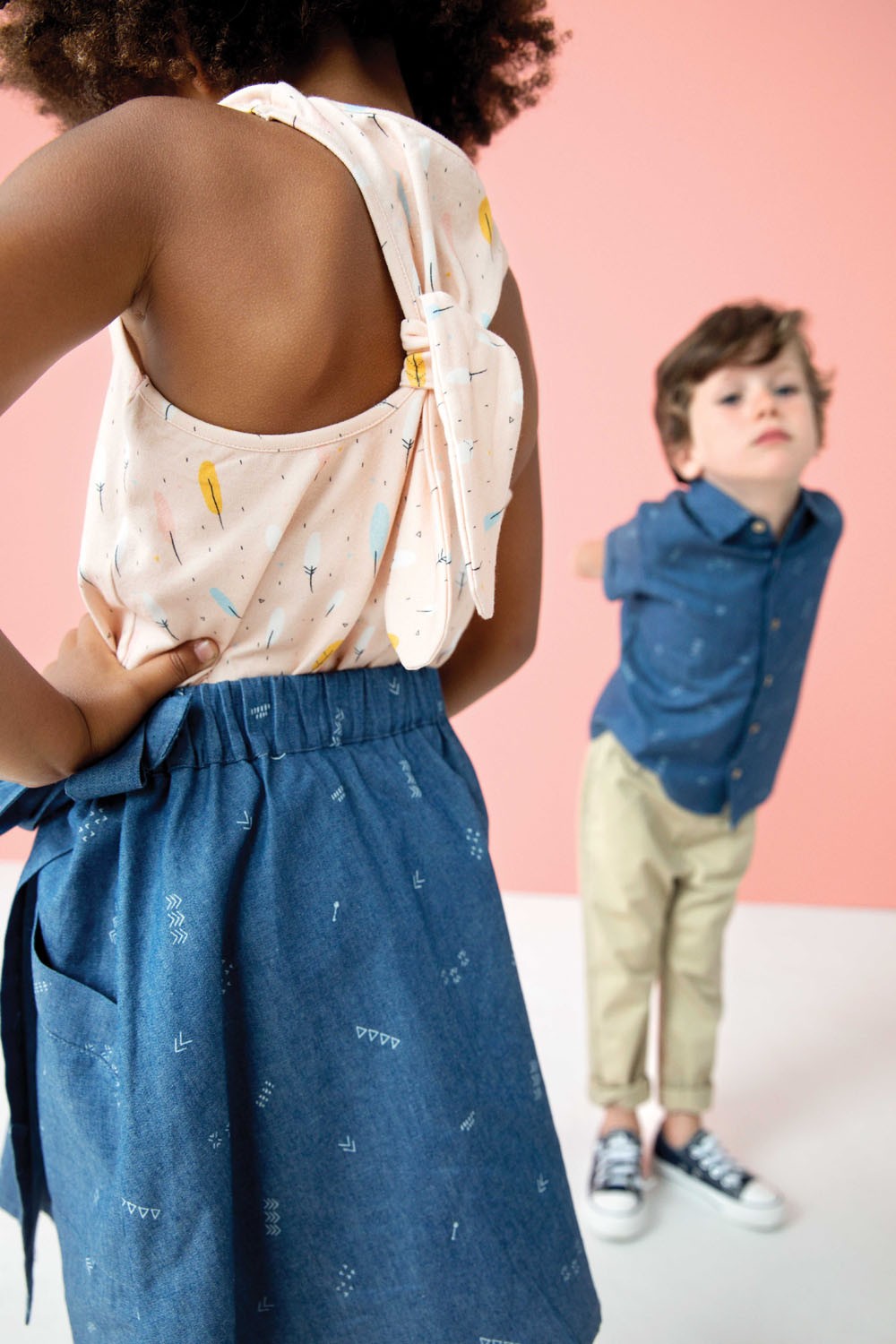 Tela Jersey Little Indian Feathe