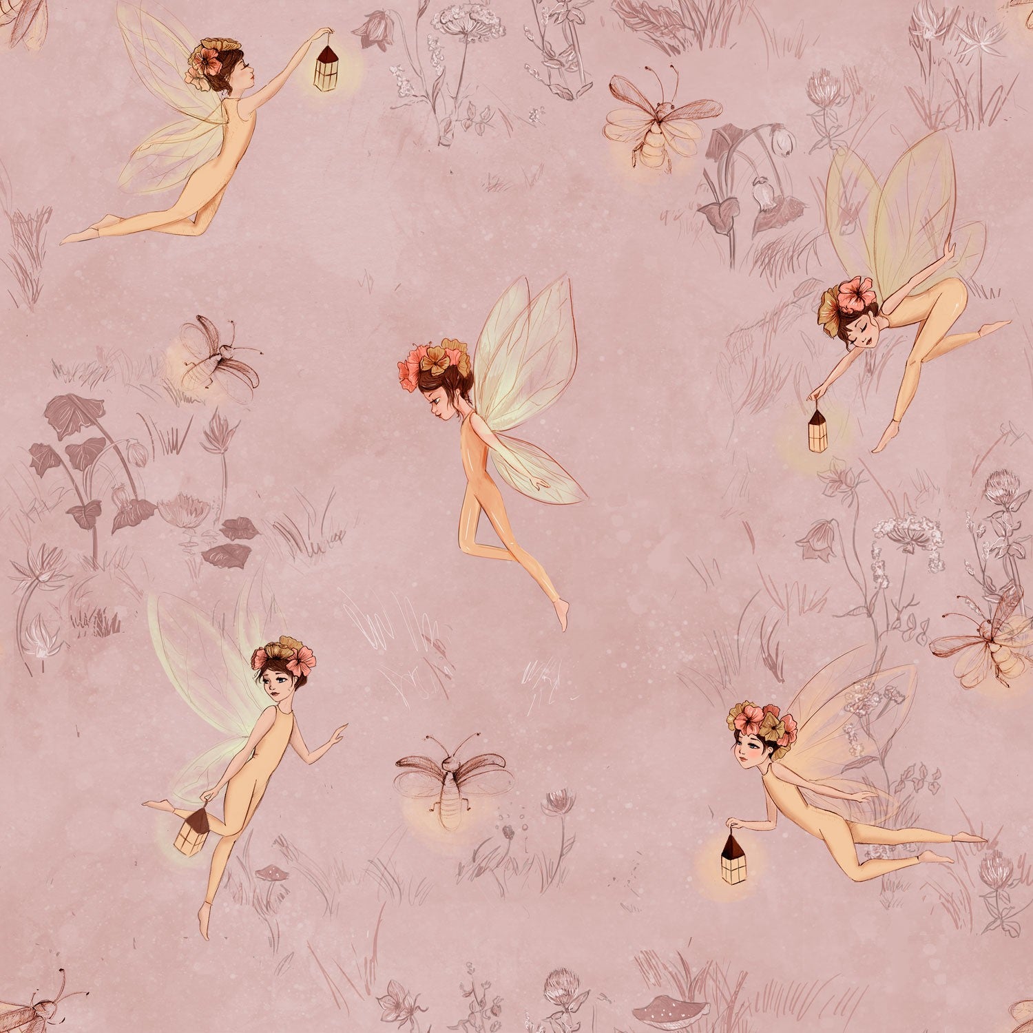 Tela popelin Fairies