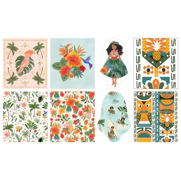 Tela Popelín Polynesian Panel