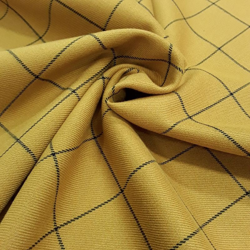 Mustard plaid fabric 9156