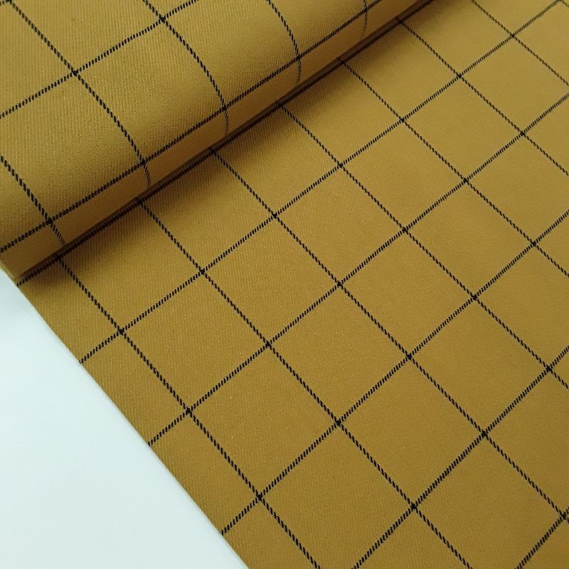 Mustard plaid fabric 9156