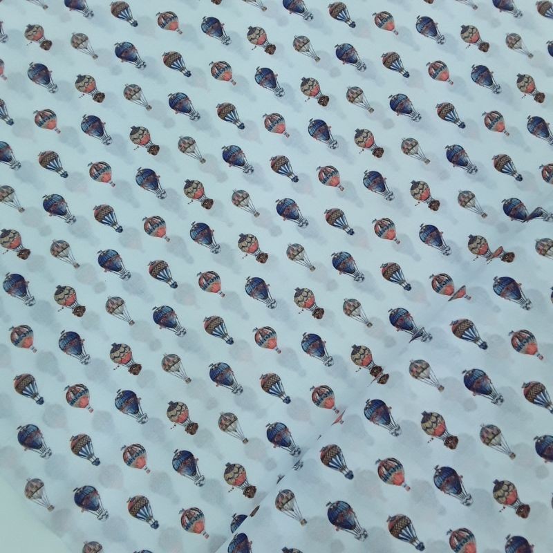 Tela voile de algodón con globos aerostáticos