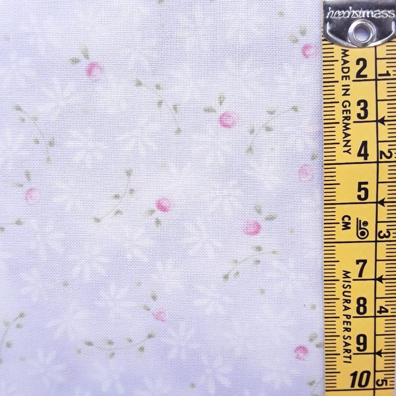 Tela patchwork Florecitas fondo malva