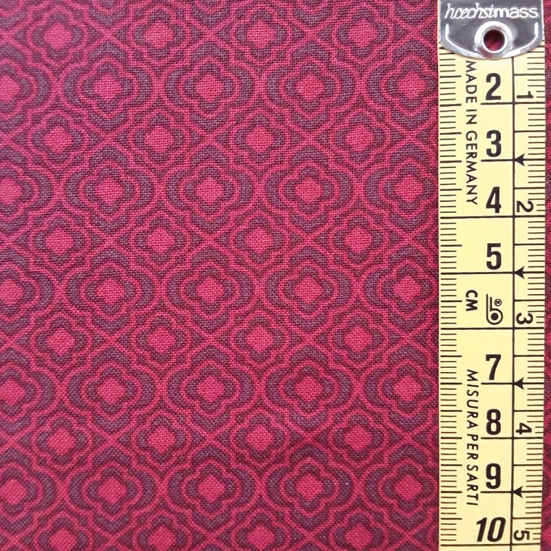 Tela patchwork geometric granate