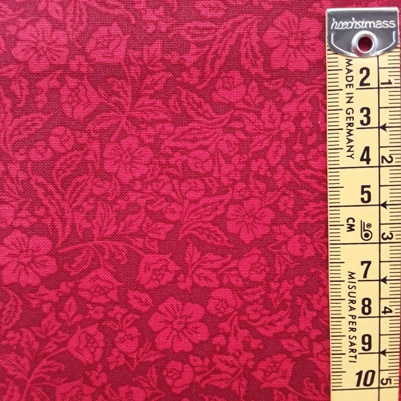 Tela patchwork rosas rojas