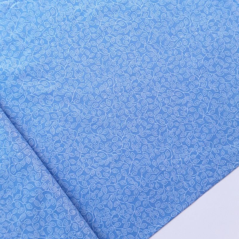 Tela patchwork hojas azules
