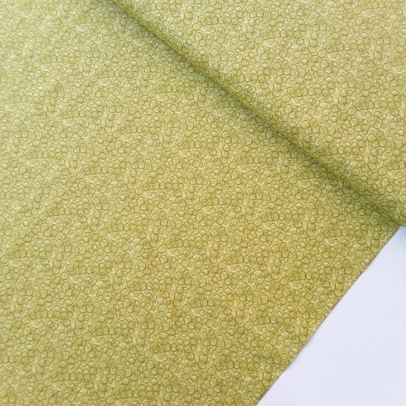 Tela patchwork burbujas verde