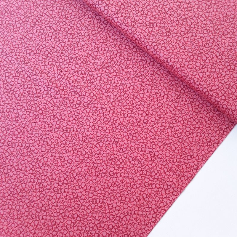 Tela patchwork burbujas rojo