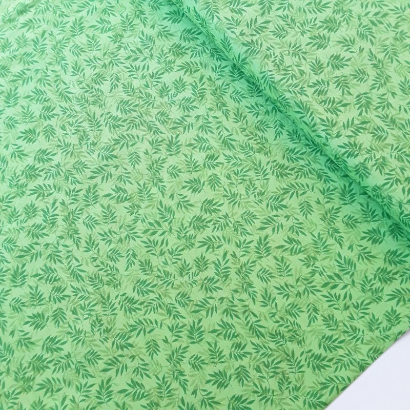Tela patchwork tropical verde