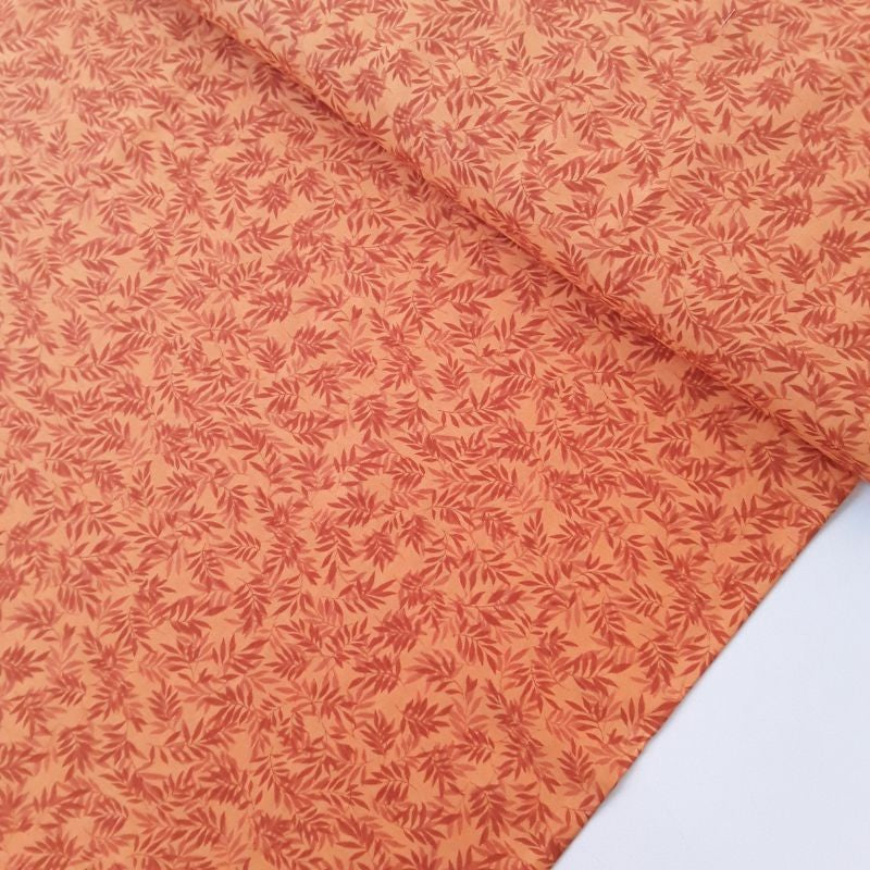 Tela patchwork tropical naranja