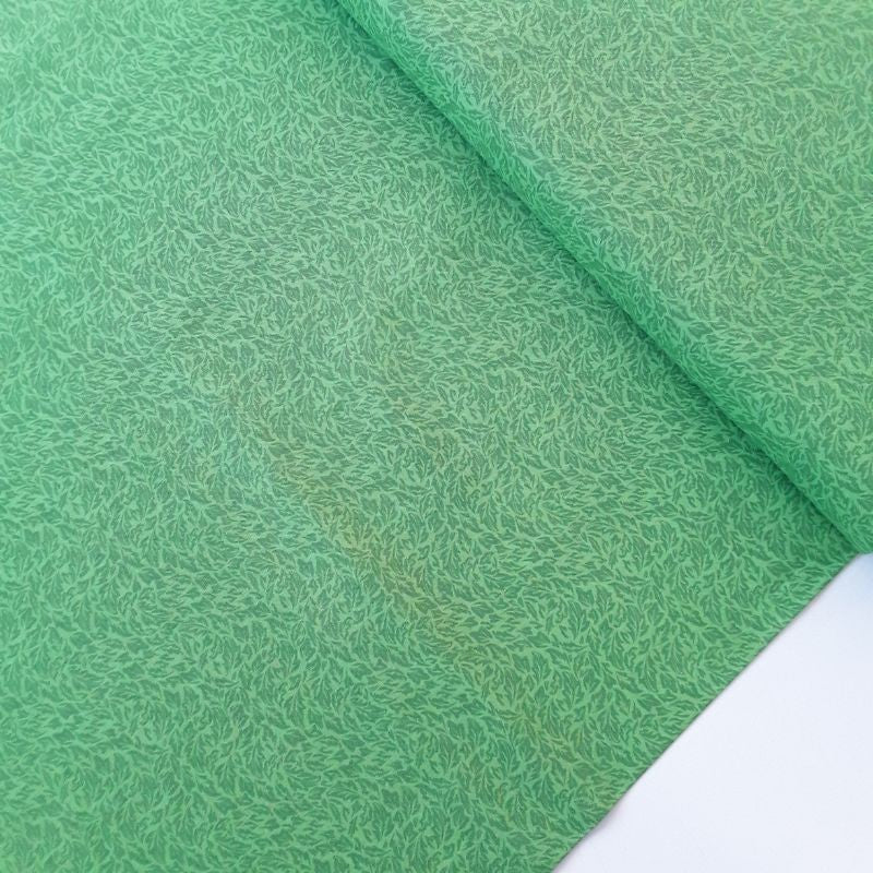 Tela patchwork hojas verde manzana
