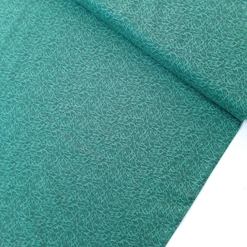Tela patchwork hojas verde oscuro