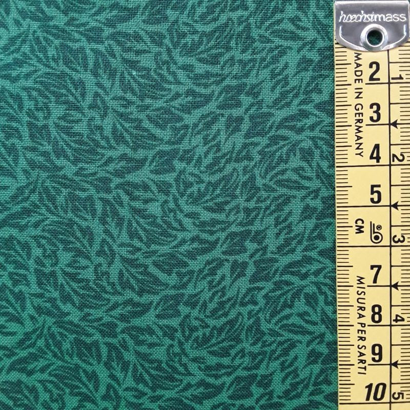 Tela patchwork hojas verde oscuro