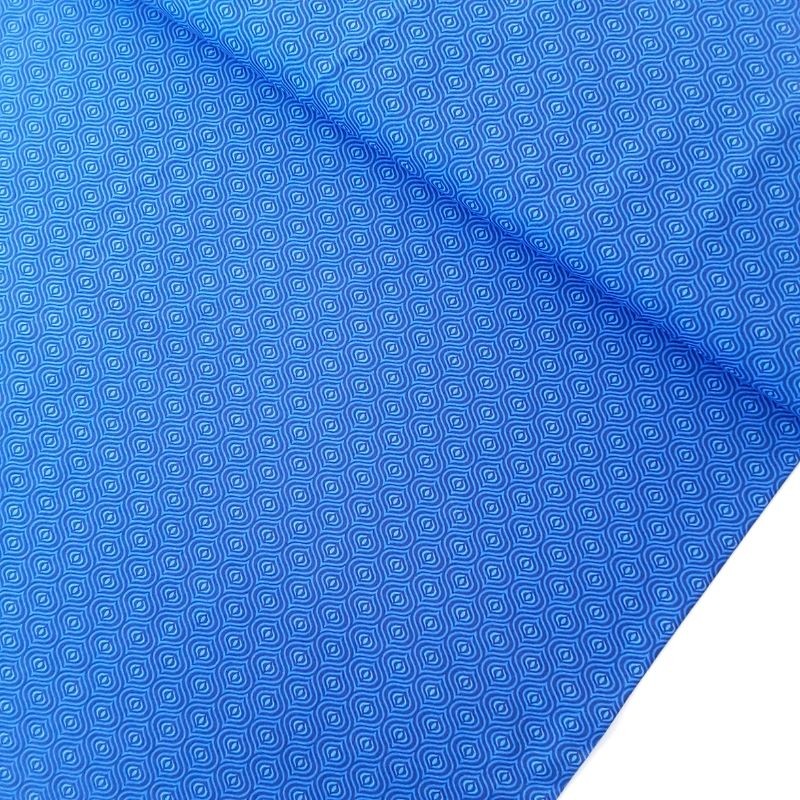 Tela patchwork ondas azul