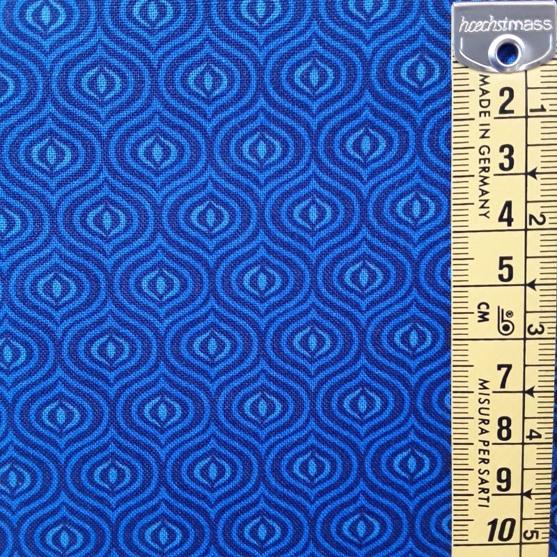 Tela patchwork ondas azul