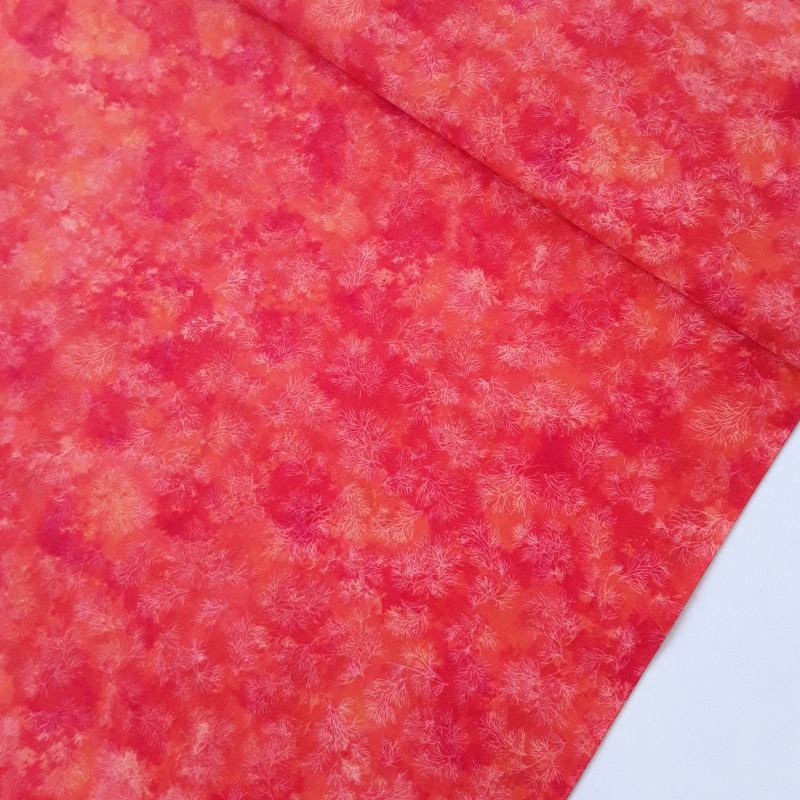Tela patchwork ramas 2 tonos naranjas