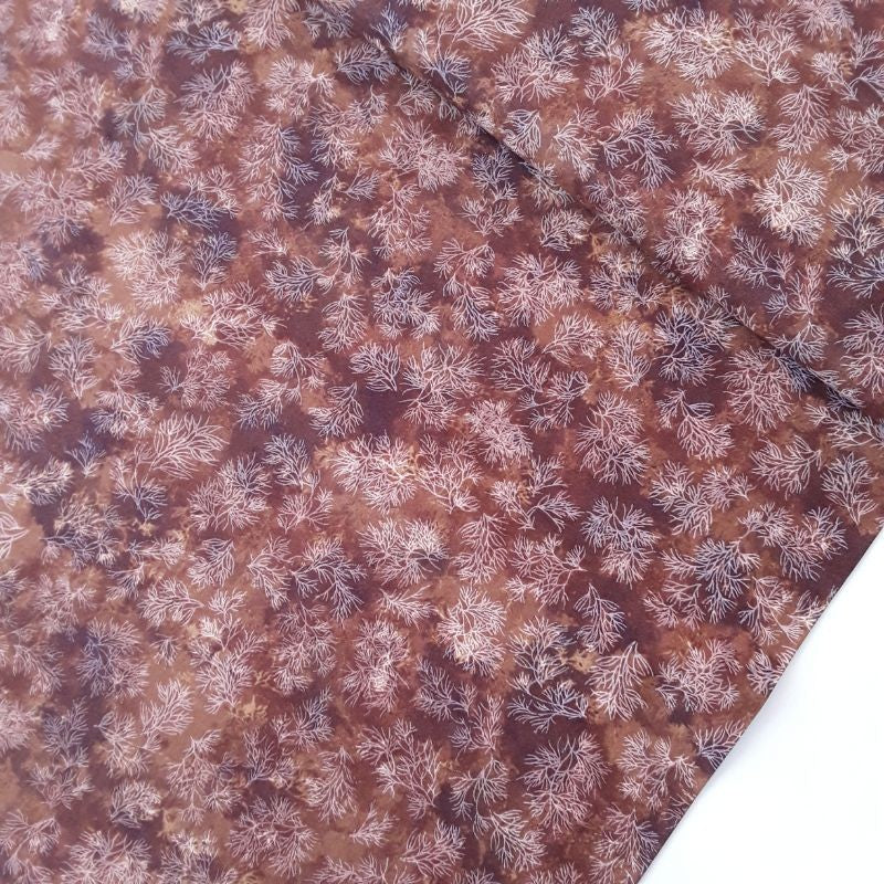 Tela patchwork ramas 2 tonos marrones