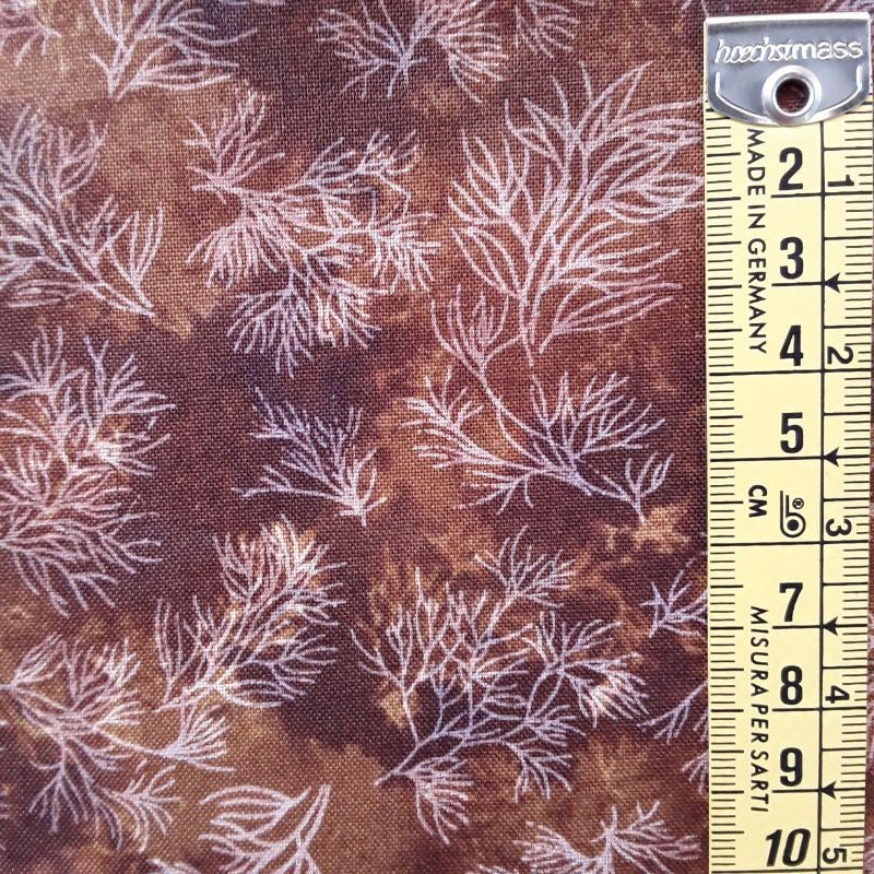 Tela patchwork ramas 2 tonos marrones