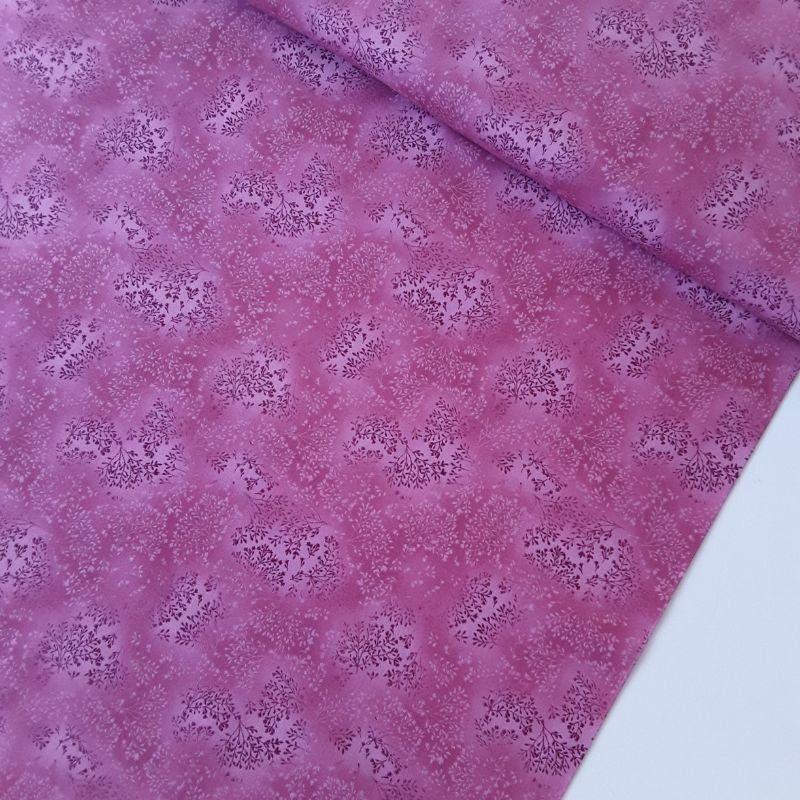 Tela patchwork ramas tonos rosados