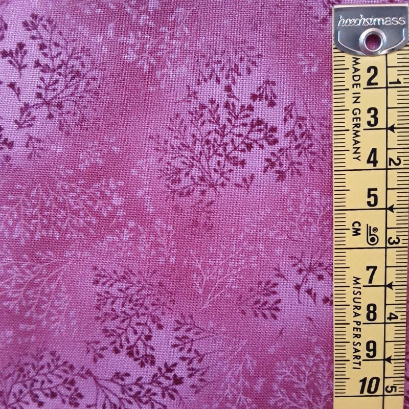 Tela patchwork ramas tonos rosados