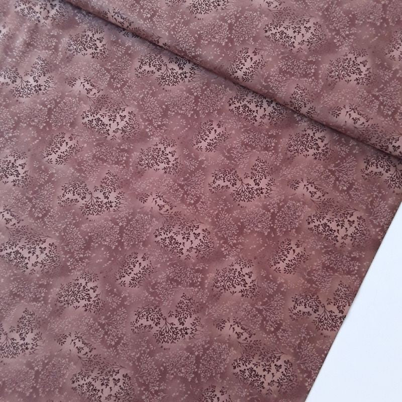 Tela patchwork ramas tonos marrones