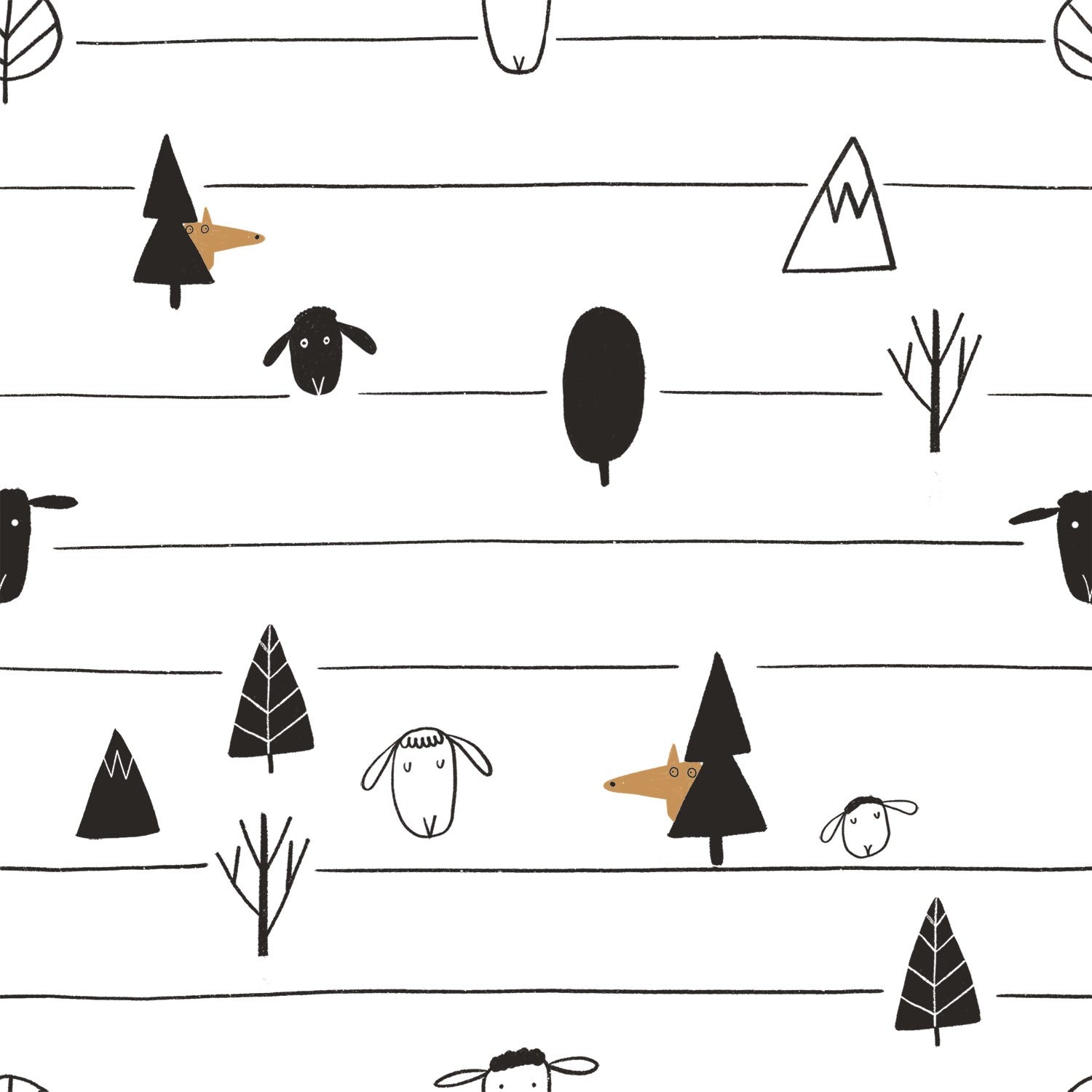 Tela Jersey The black sheep stripes