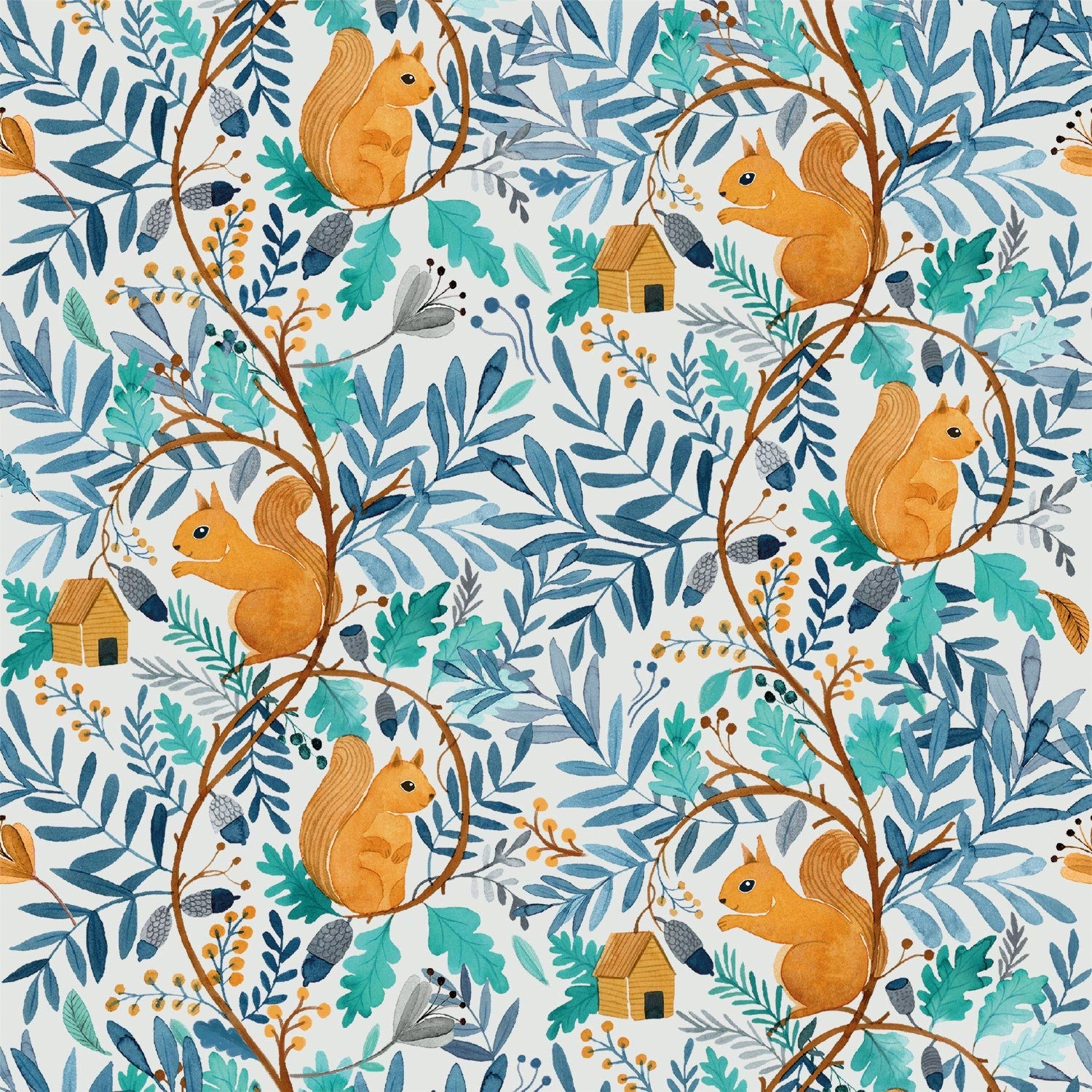 Tela popelin Squirrel World