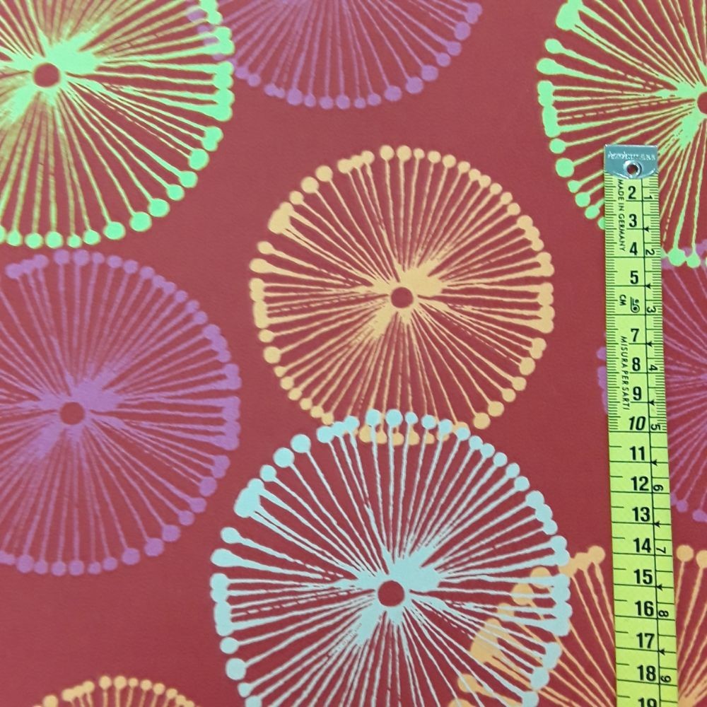 Loneta geometric rojo 280cm oferta
