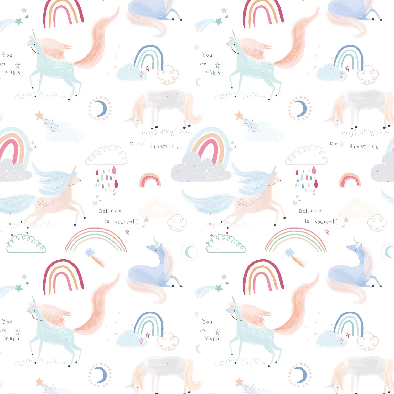 Tela popelin Unicorn is in the air