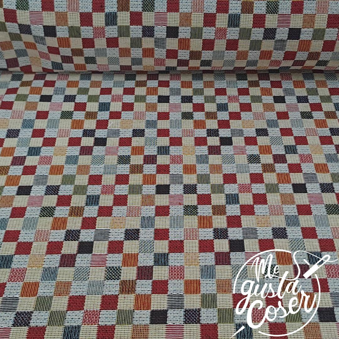 Tejido Jacquard Gobelino Cuadritos – Ancho 280 cm