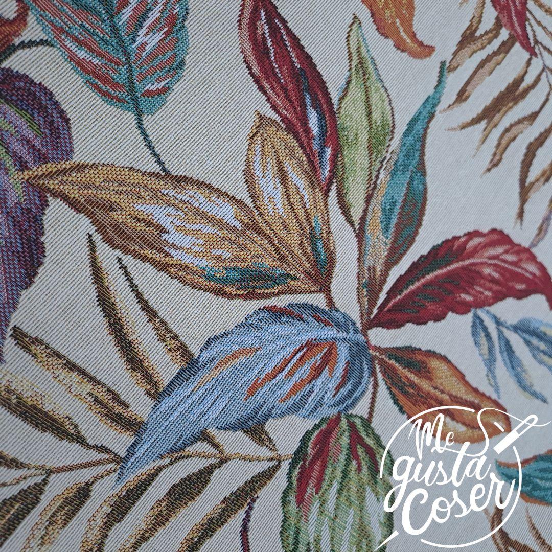Tejido Jacquard Gobelino Geometric Hojas – Ancho 280 cm