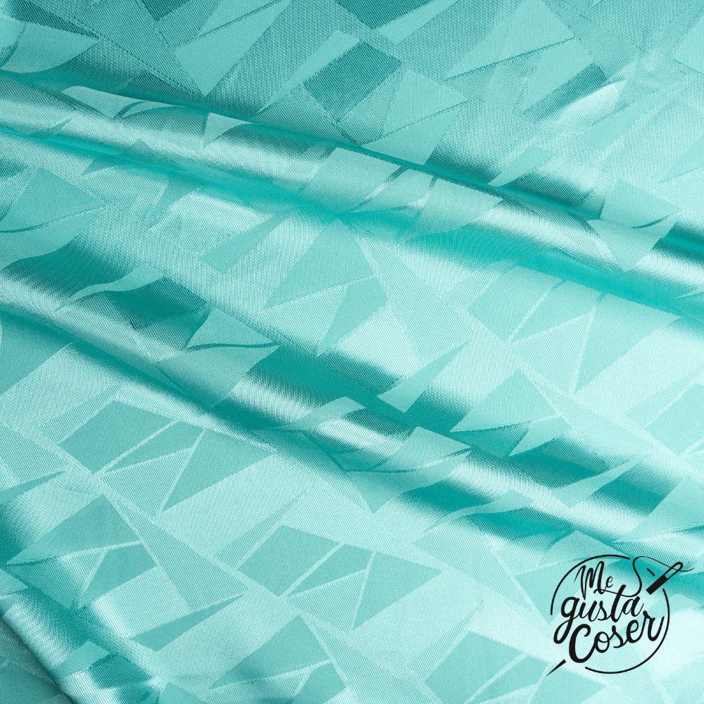Tela Jacquard Satinada con Diseño Geométrico
