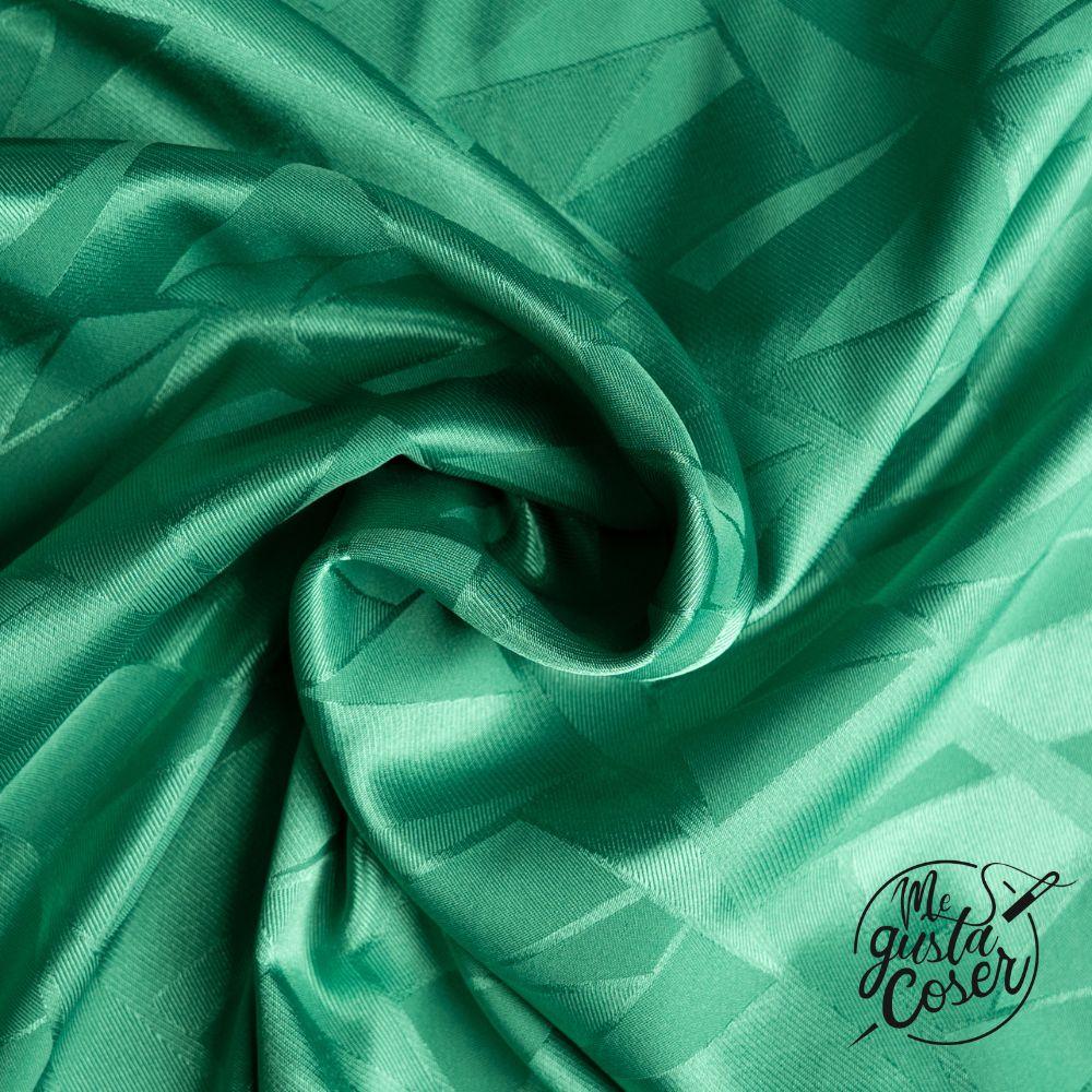 Tela Jacquard Satinada con Diseño Geométrico
