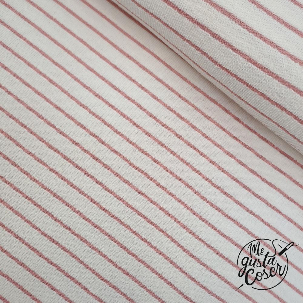 Tela de punto efecto toalla Sweat Towel Stripes roja de Katia
